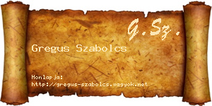 Gregus Szabolcs névjegykártya